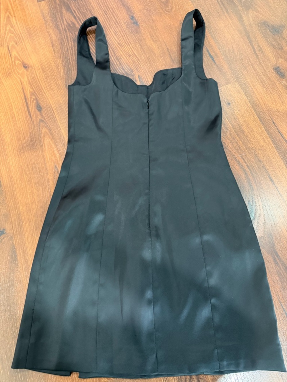 NWT Lovers and Friends CARPENTER Satin MINI black DRESS Sz XS - Picture 10 of 11